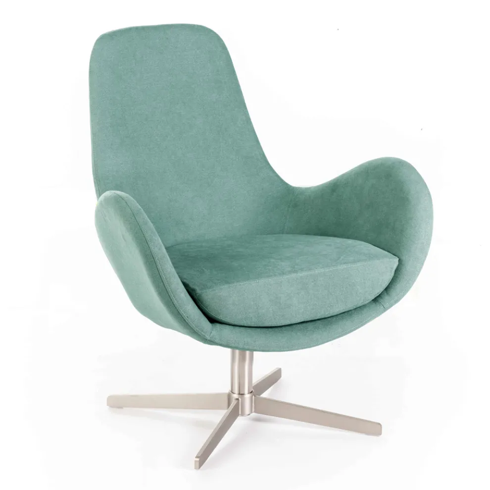 Drehsessel mit Metallgestell und Stoffsitz – Sereno