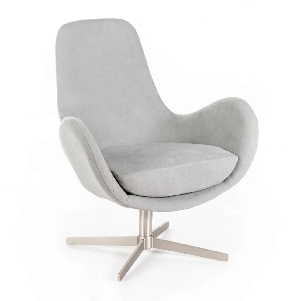 Drehsessel mit Metallgestell und Stoffsitz – Sereno