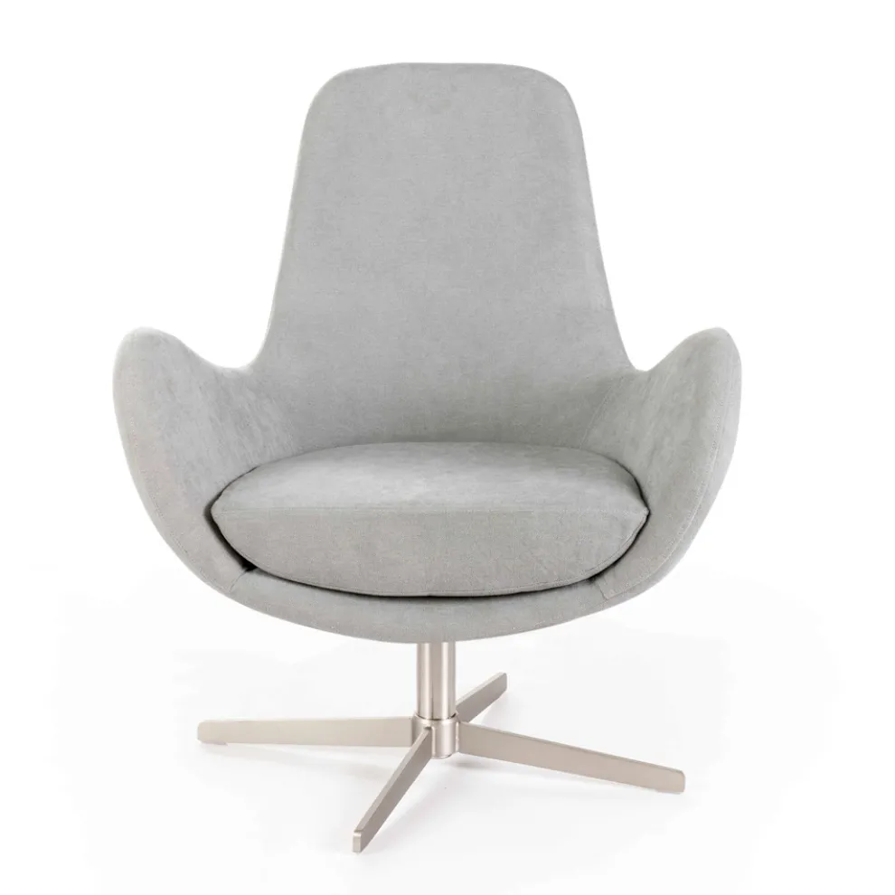 Drehsessel mit Metallgestell und Stoffsitz – Sereno