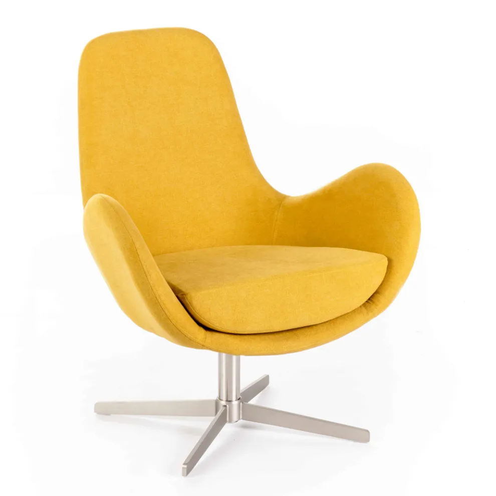 Drehsessel mit Metallgestell und Stoffsitz – Sereno