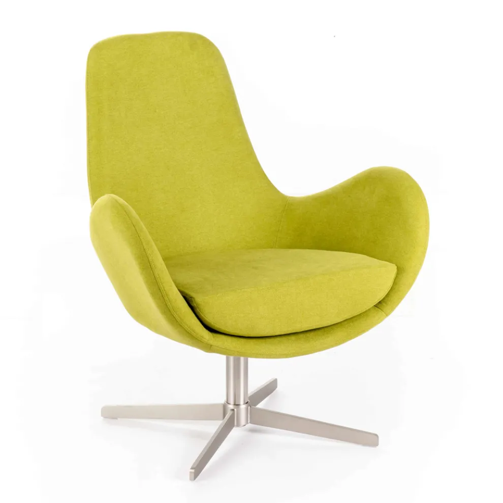 Drehsessel mit Metallgestell und Stoffsitz – Sereno