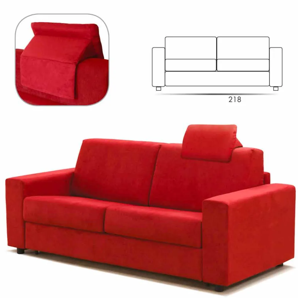 Dreisitzer-Sofa maxi modernes Design aus Kunstleder/Stoff Mora