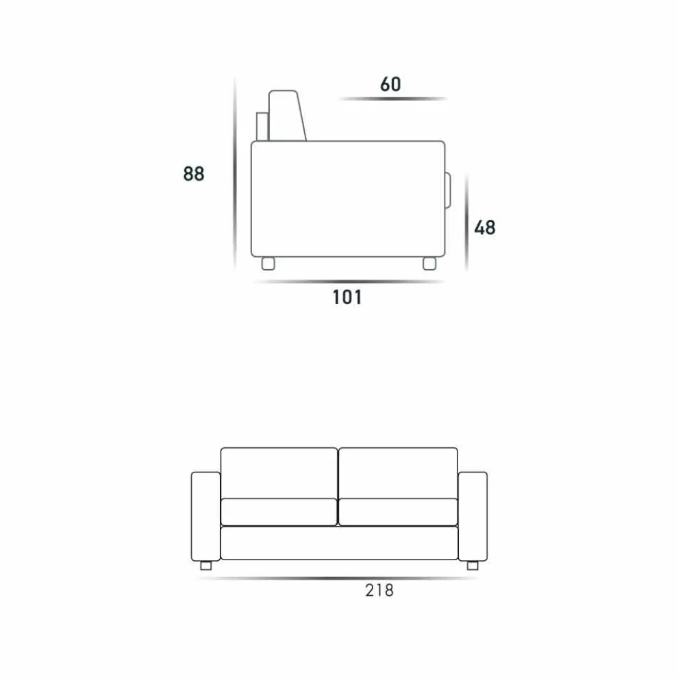 Dreisitzer-Sofa maxi modernes Design aus Kunstleder/Stoff Mora