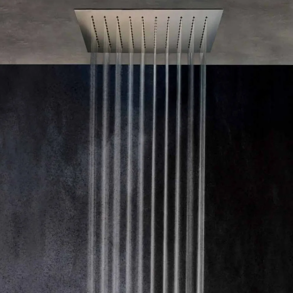 Duschkopf mit quadratischer Decke aus Stahl Made in Italy - Stärke