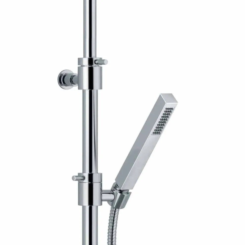 Duschsäule aus verchromtem Messing mit flexiblem Schlauch und Handbrause made in Italy - Griso