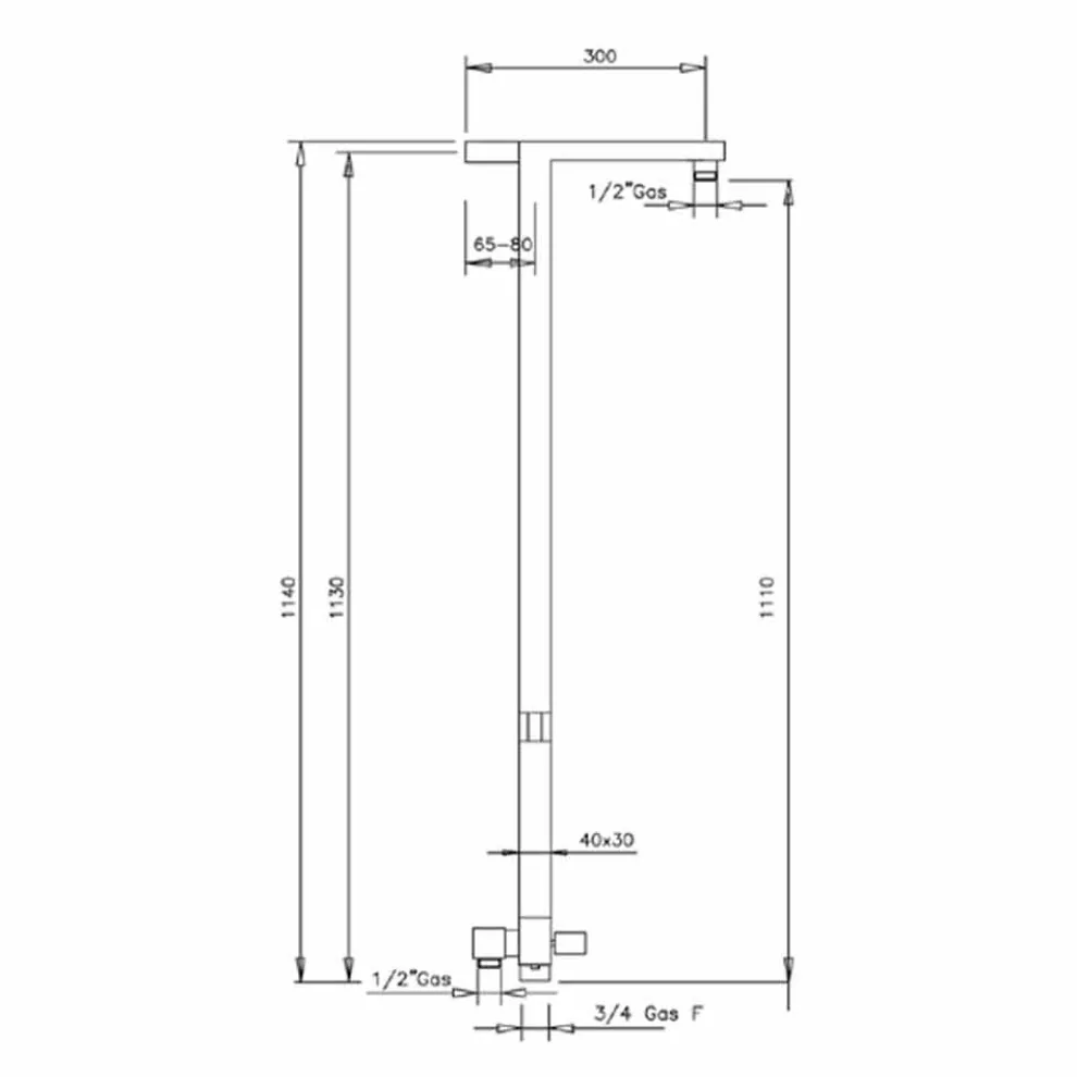 Duschsäule aus verchromtem Messing mit Duschkopf aus Stahl Made in Italy - Marlo