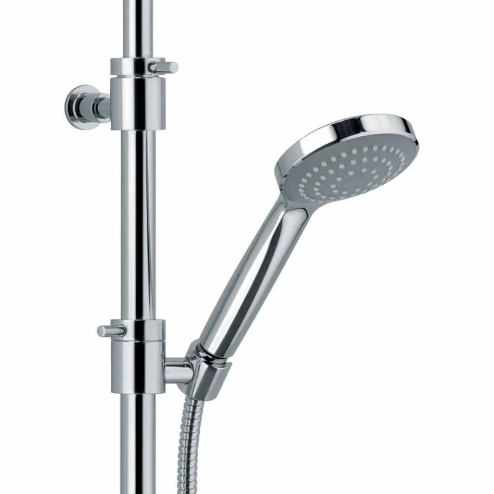 Duschsäule aus verchromtem Messing mit rundem Duschkopf Made in Italy - Griso