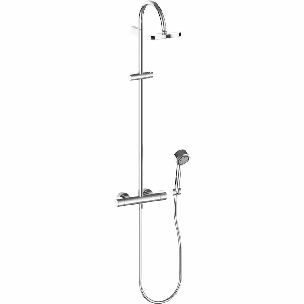 Duschsäule mit Duschkopf und Handbrause aus verchromtem Messing, hohe Qualität - Zanio
