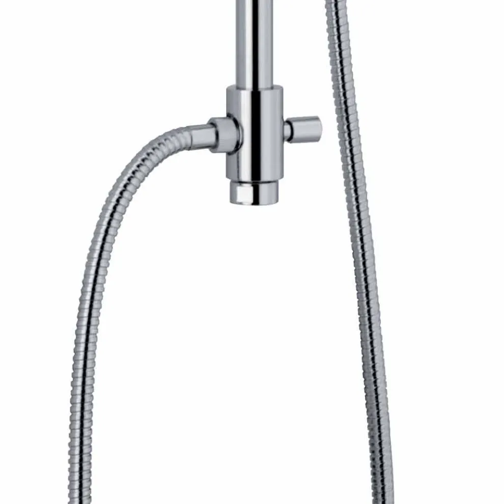 Duschsäule mit Umsteller und quadratischem Duschkopf Made in Italy - Silber