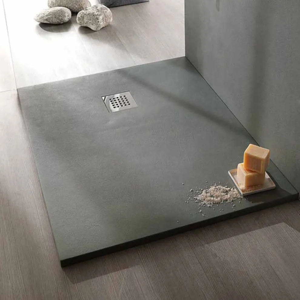 Duschwanne 120x80 cm in Resin Concrete Effect Modernes Design - Cupio