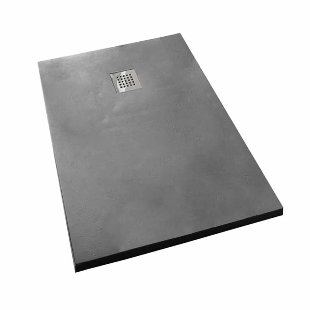 Duschwanne 140x80 in Harzbetonoberfläche mit Stahlgitter - Cupio