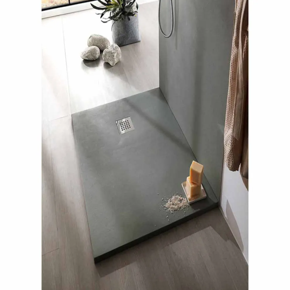 Duschwanne 170x80 Modernes Design aus Kunstharz mit Betoneffekt - Cupio