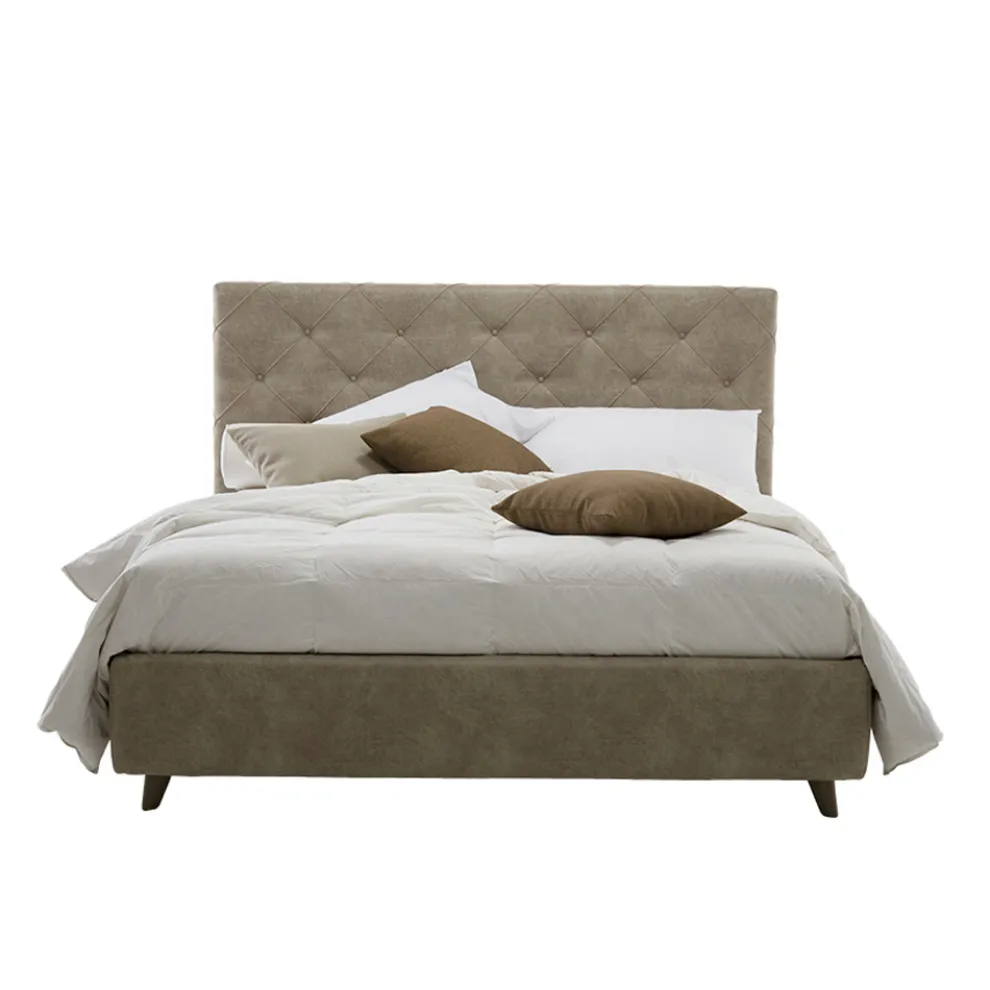 Gepolstertes Luxus-Doppelbett mit Aufbewahrungsbox Made in Italy - Zerrissen