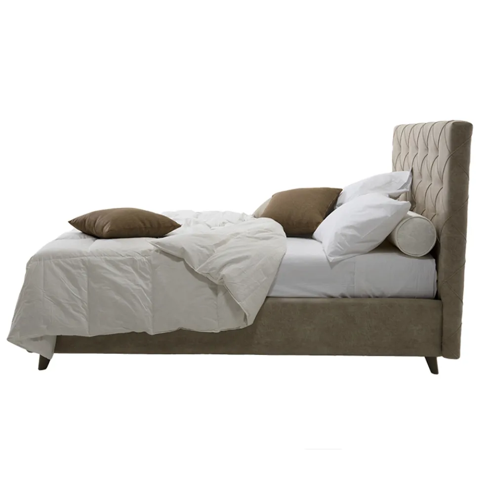Gepolstertes Luxus-Doppelbett mit Aufbewahrungsbox Made in Italy - Zerrissen