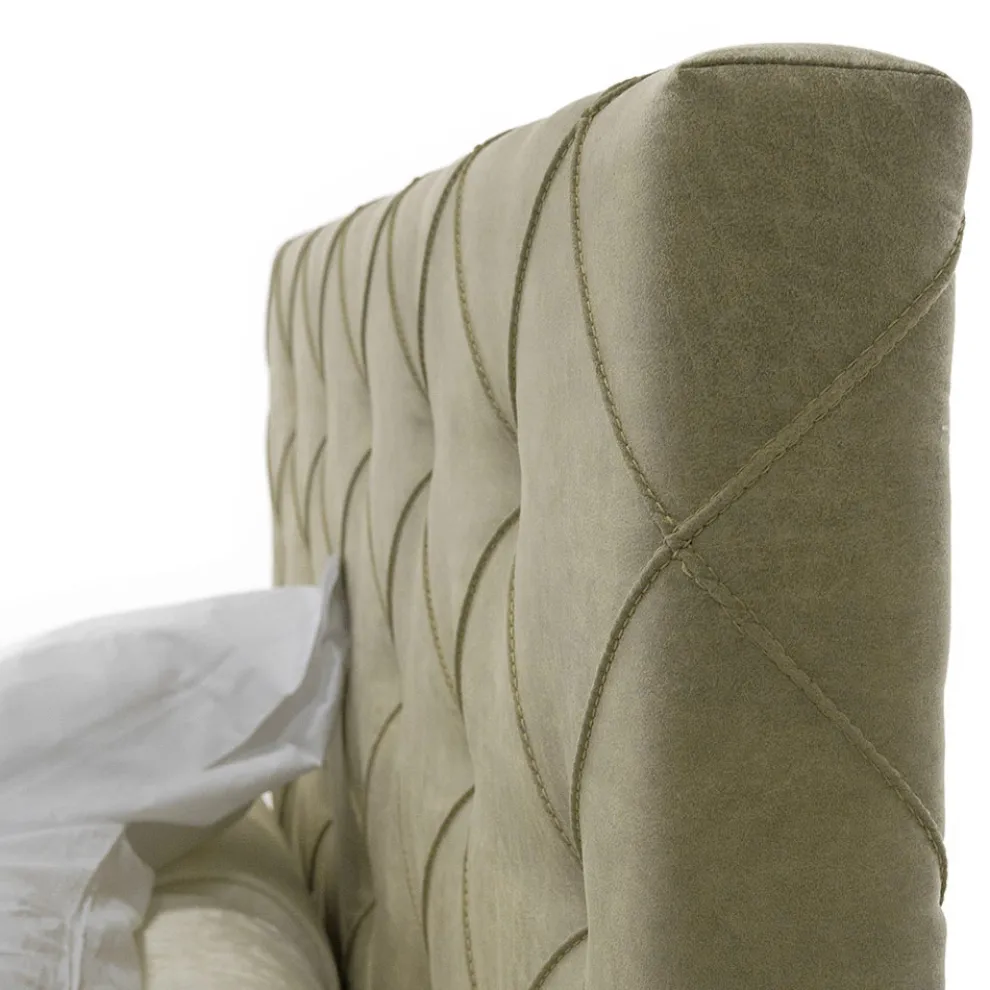 Gepolstertes Luxus-Doppelbett mit Aufbewahrungsbox Made in Italy - Zerrissen