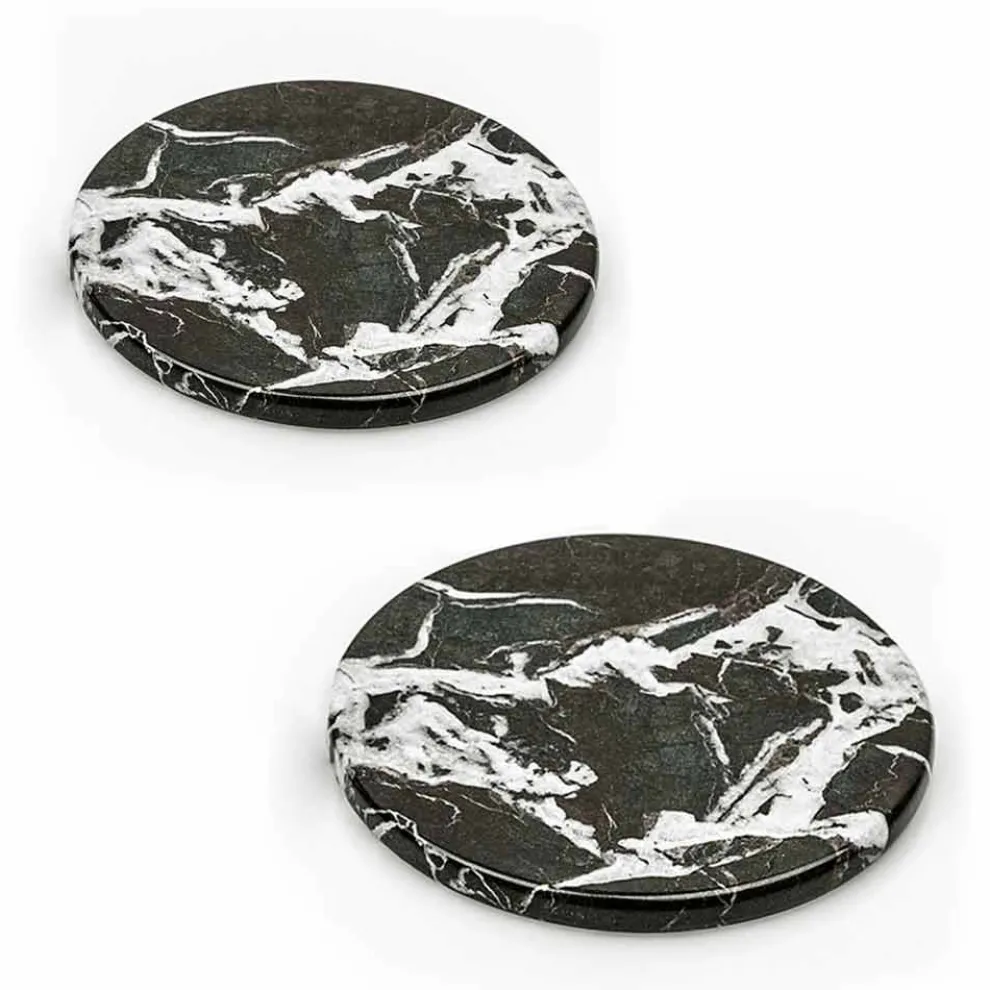 Moderne Untersetzer aus farbigem Marmor Made in Italy, 2 Stück - Nessa