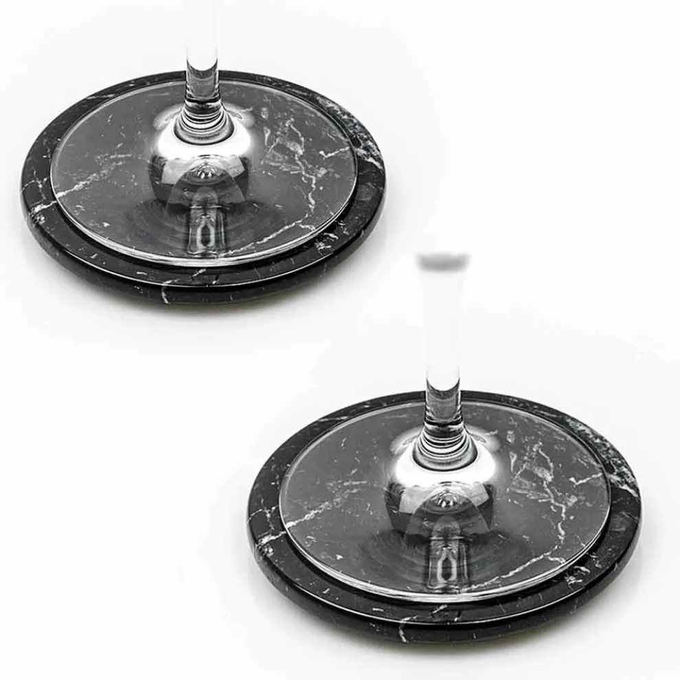 Moderne Untersetzer aus farbigem Marmor Made in Italy, 2 Stück - Nessa