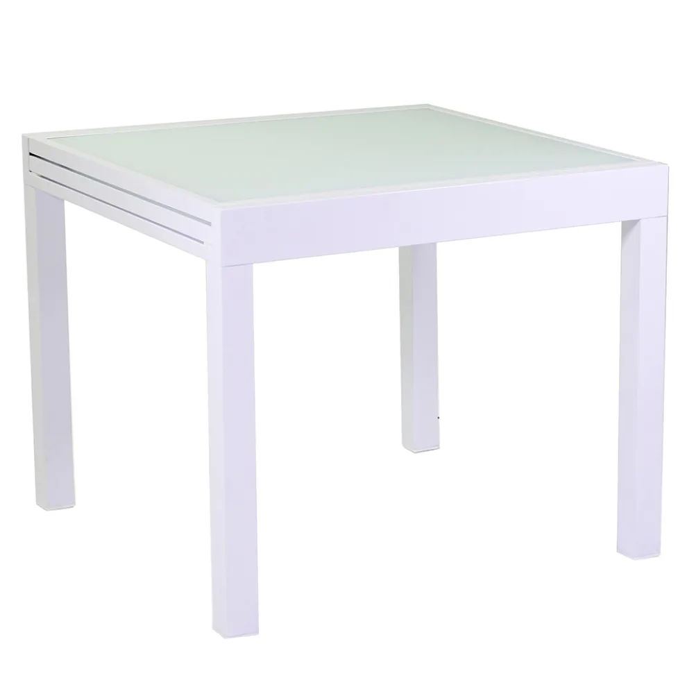 Ausziehbarer Tisch 180 cm oder 220 cm mit gehärteter Glasplatte - Cartellina