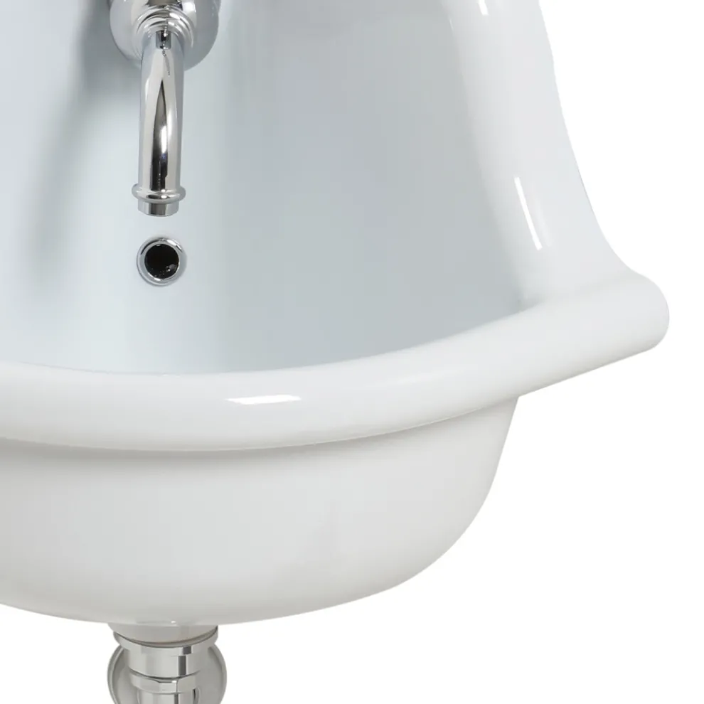 Eckiges Wandwaschbecken aus farbiger Vintage Keramik 42 cm - Angelino