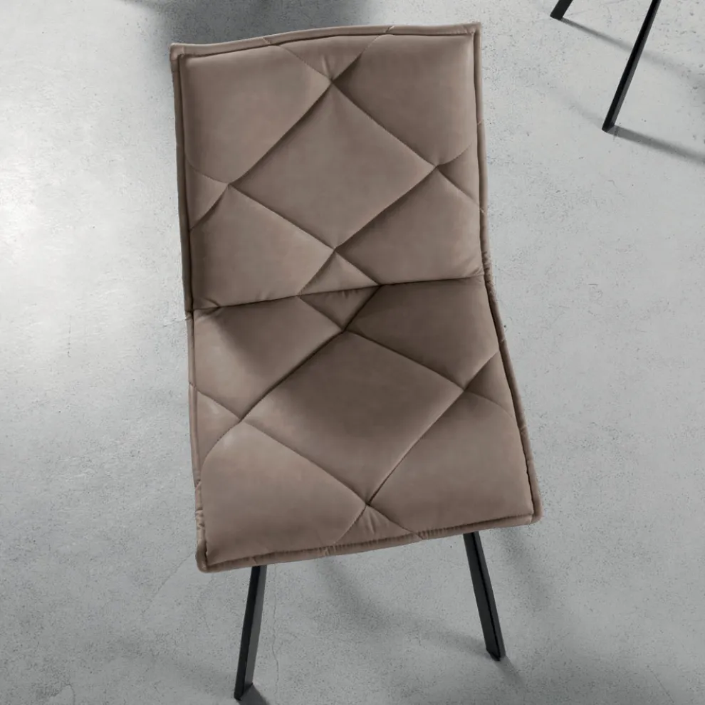 Ecoleather Esszimmerstuhl mit Metallstruktur 2 Stück - Riccarda