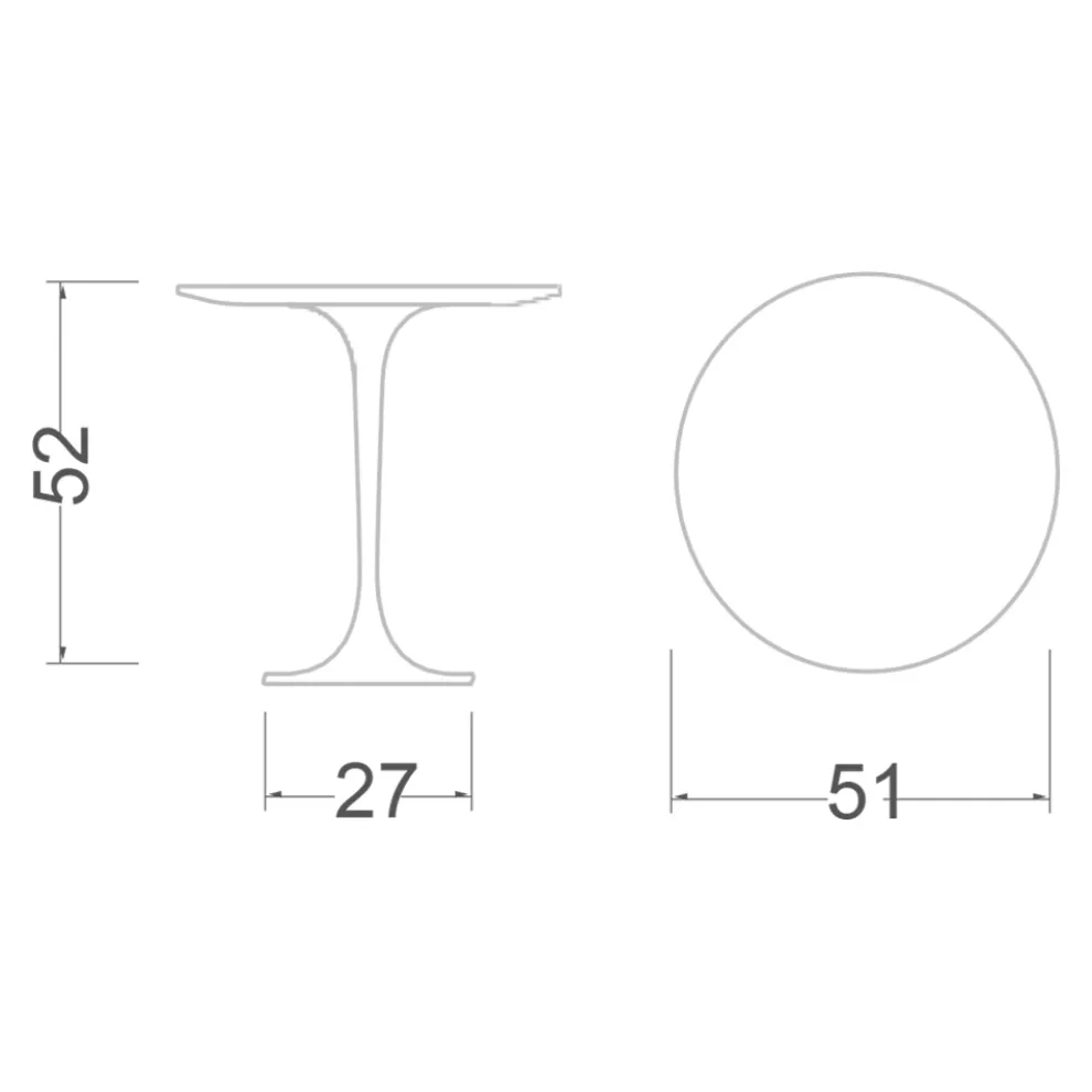 Eero Saarinen H 52 Runder Couchtisch aus goldenem Calacatta-Marmor, hergestellt in Italien – Scarlet