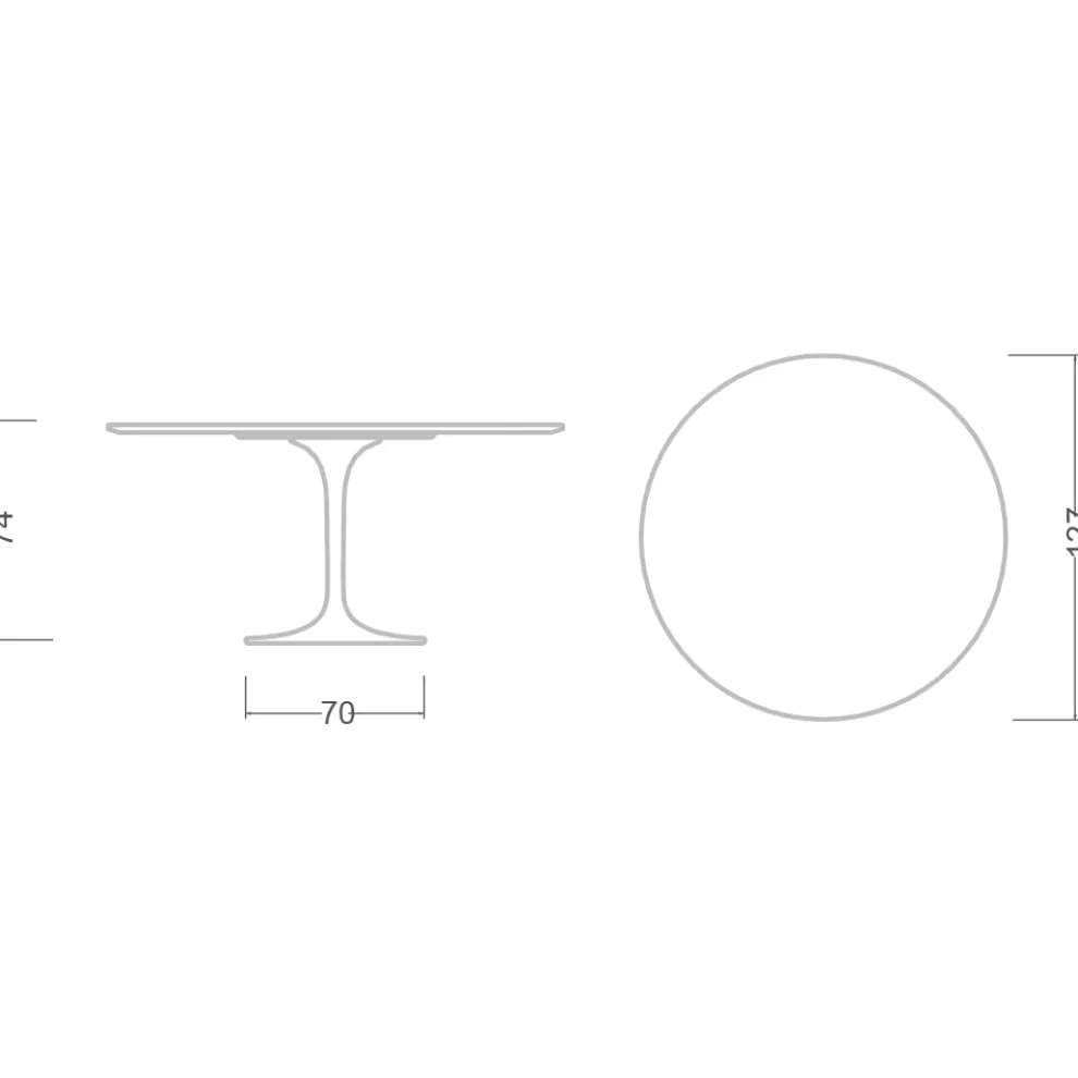 Eero Saarinen H 74 Tulip Tisch in Gold Calacatta Marmor Made in Italy - Scharlachrot