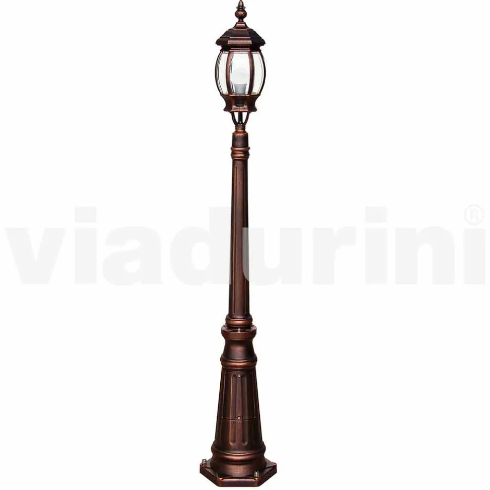 Ein-Licht-Laternenpfahl für den Außenbereich aus Aluminium, made in Italy, Anika