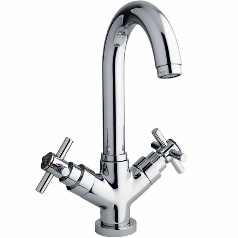 Einstellbarer Einlochhahn mit Chrom-Messing-Abfluss Made in Italy - Zumbo