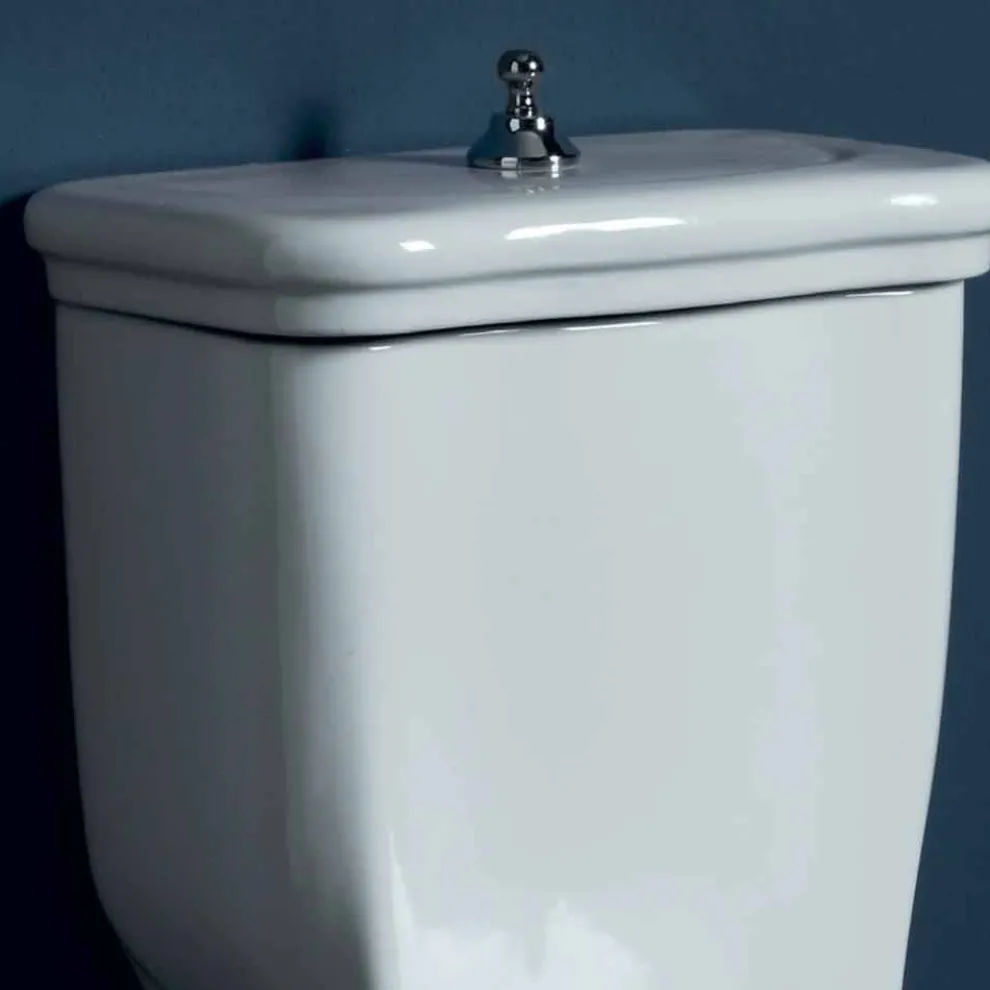 Einzelblock-Toilettenschüssel aus weißer Keramik Style 72x36cm, Italy