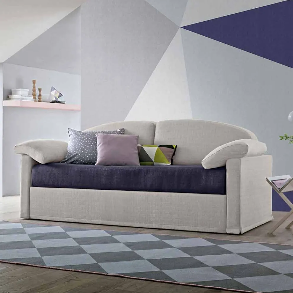 Einzelschlafsofa mit Behälter aus Stoff Made in Italy - Kayla