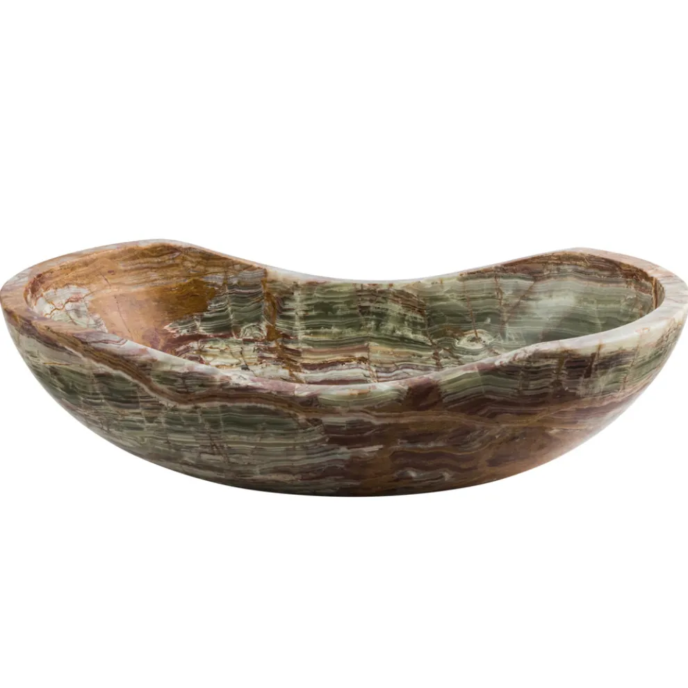 Einziges, handgemachtes Design-Aufsatzwaschbecken aus Onyx Stein Leila