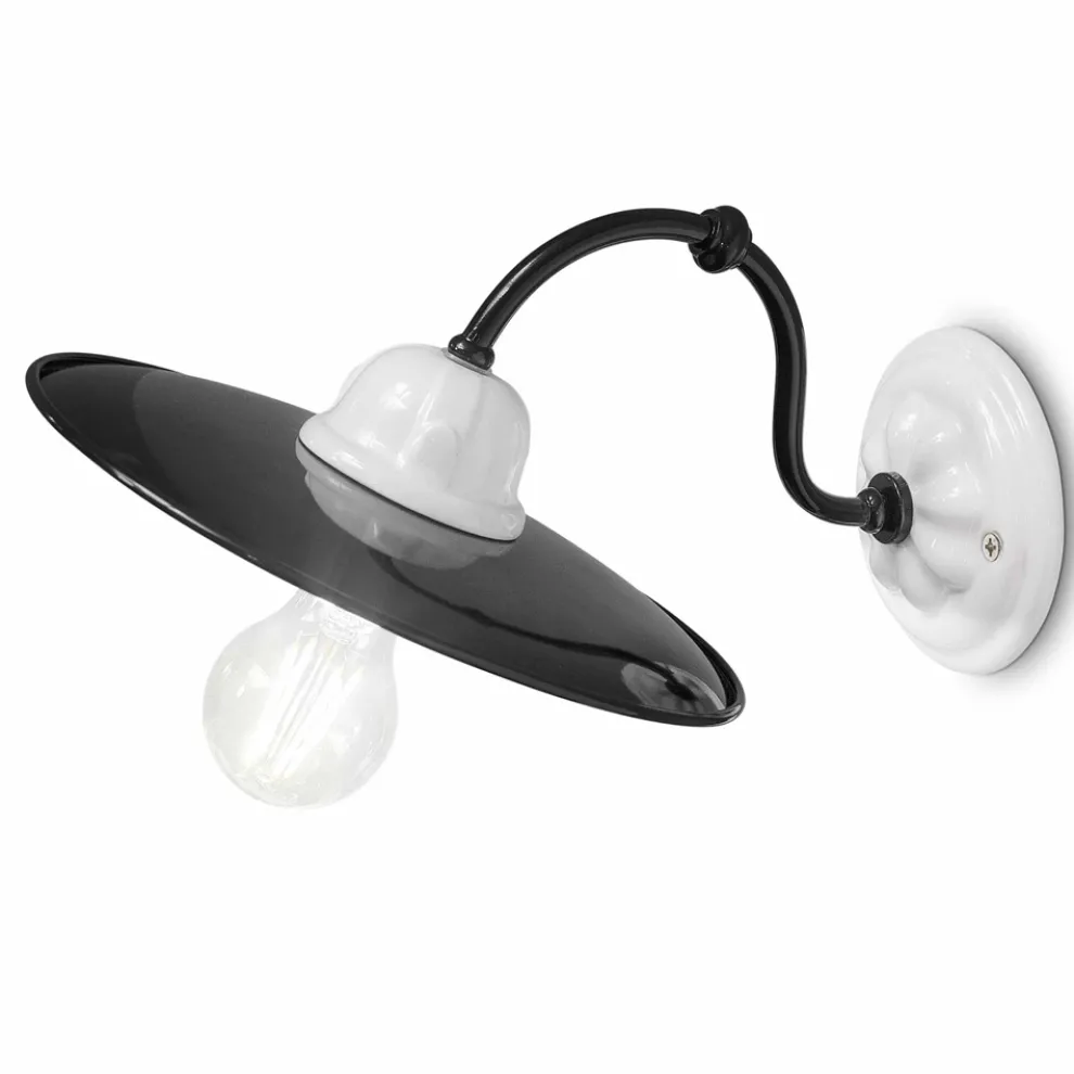 Elegante Wandleuchte aus weißer Keramik Ferroluce Potenza