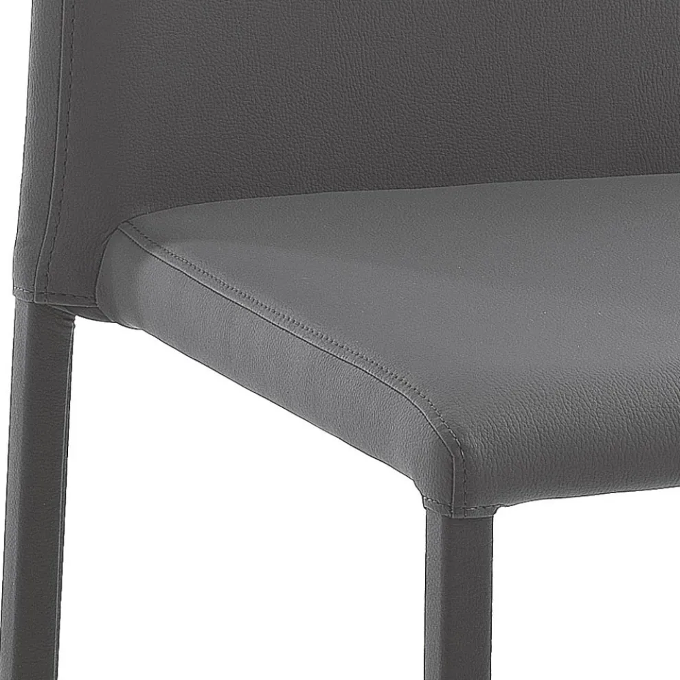Eleganter moderner Designstuhl aus farbigem Kunstleder für das Wohnzimmer - Grenger