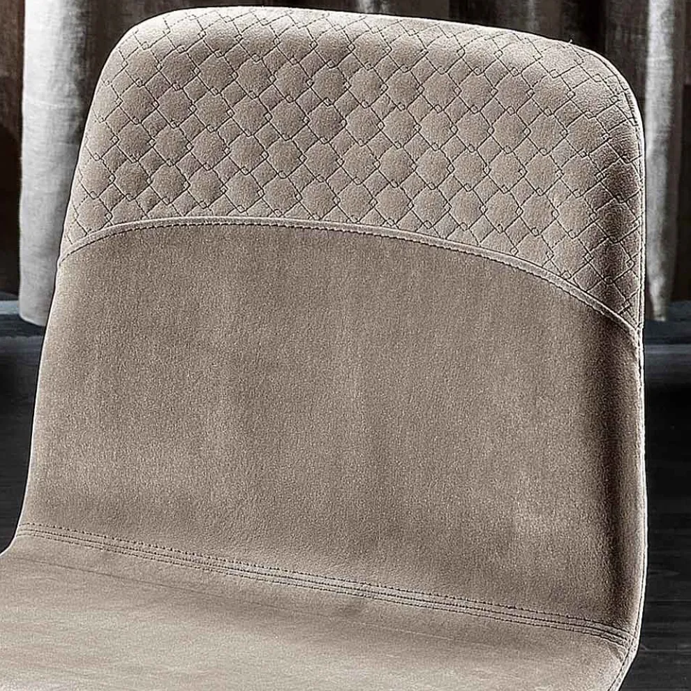 Eleganter Stuhl mit modernem Design aus farbigem Samt und Holz - Bizet