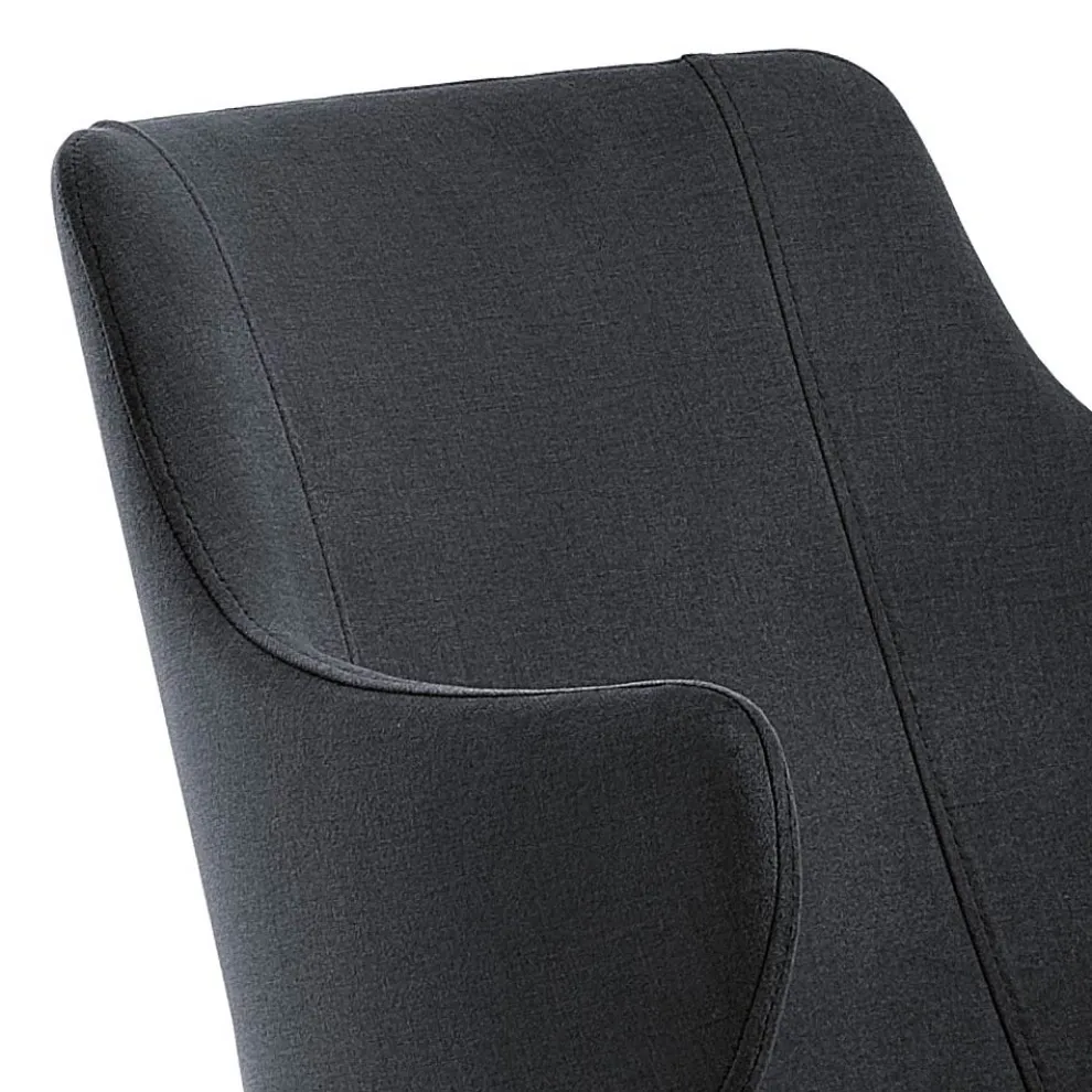 Eleganter Wohnzimmersessel aus farbigem Stoff und schwarzem Metall – Duchess