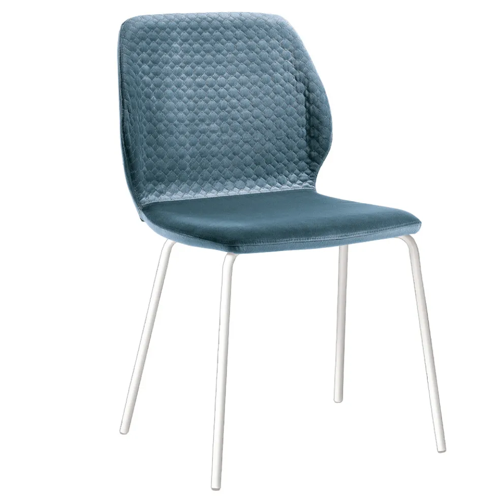 Eleganter Wohnzimmerstuhl im modernen Design aus farbigem Samt – Scarat