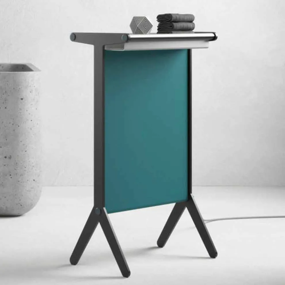 Elektrische Strahlungsplatte in Aluminium und farbigem Stoffdesign 150 W - Sam