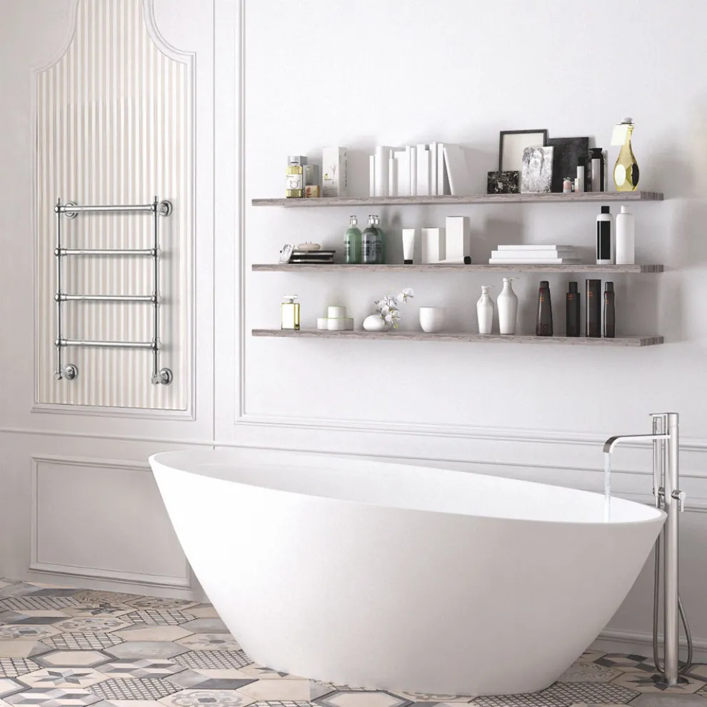 Elektrischer Handtuchwärmer für Badezimmer aus verchromtem Messing Made in Italy - Caterina