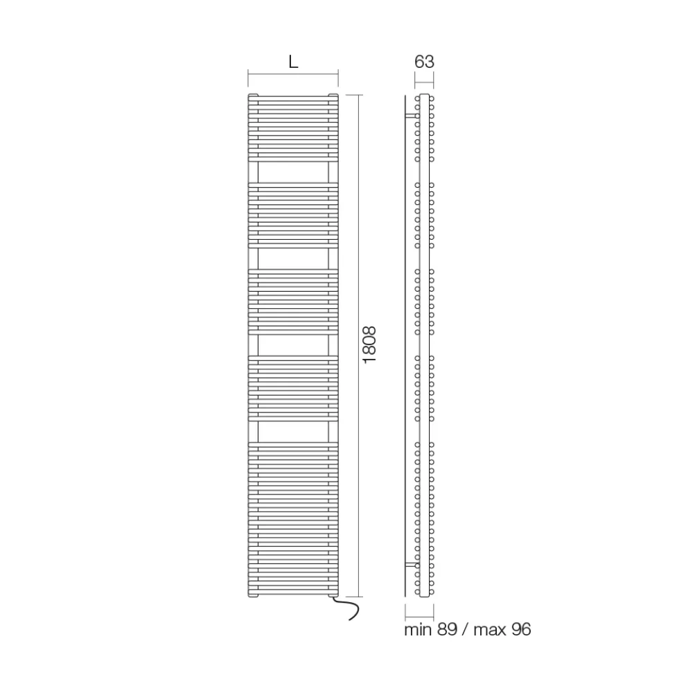Elektrischer Handtuchwärmer in Stahl-Aluminium-Ausführung, hergestellt in Italien – Brioches