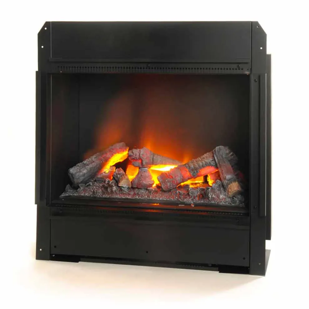 Elektro Einbau oder Standkamin schwarz oder Ziegelstein VerkleidungYork Design