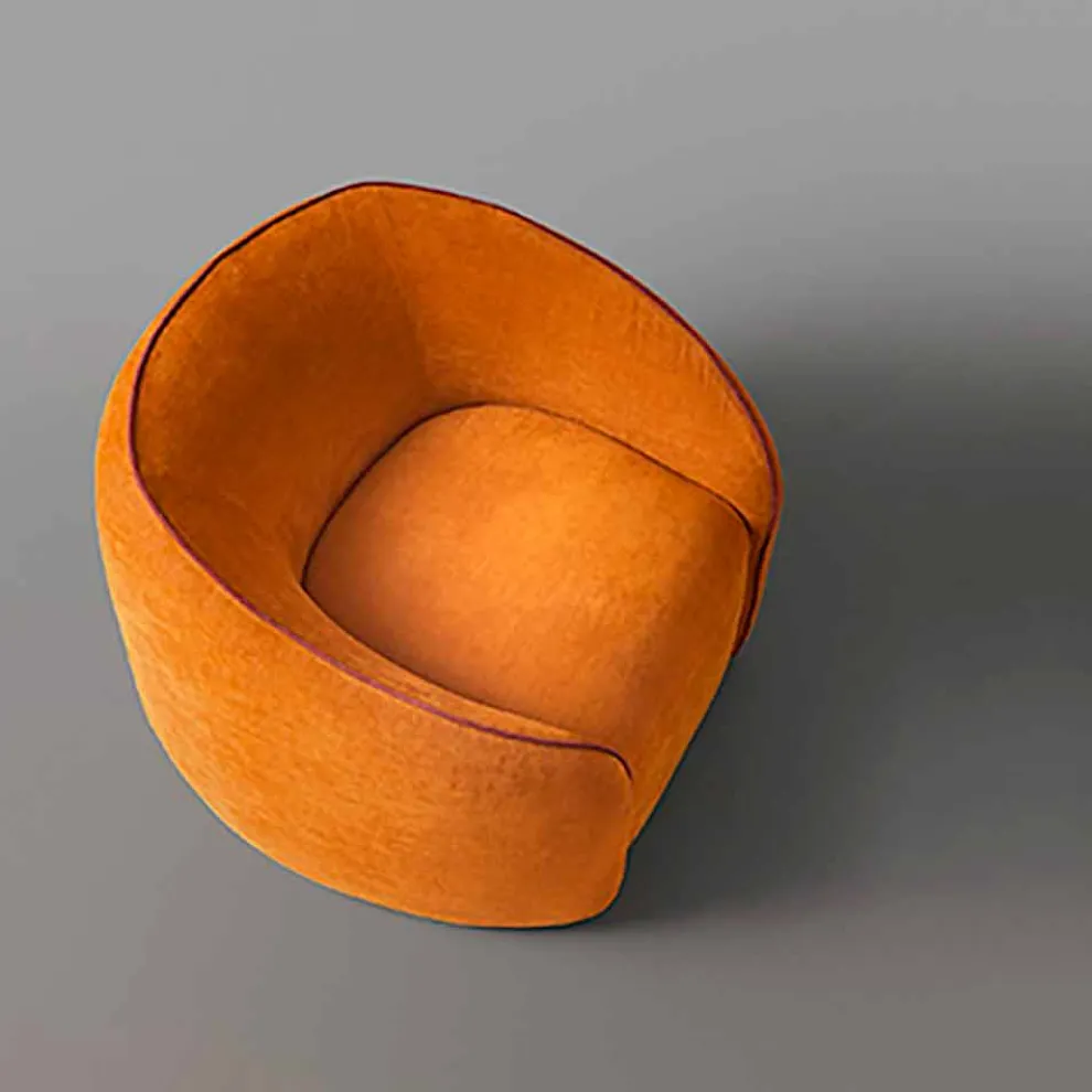 Entspannender Sessel, modernes Design, hergestellt in Italien, aus farbigem Stoff – Baloo