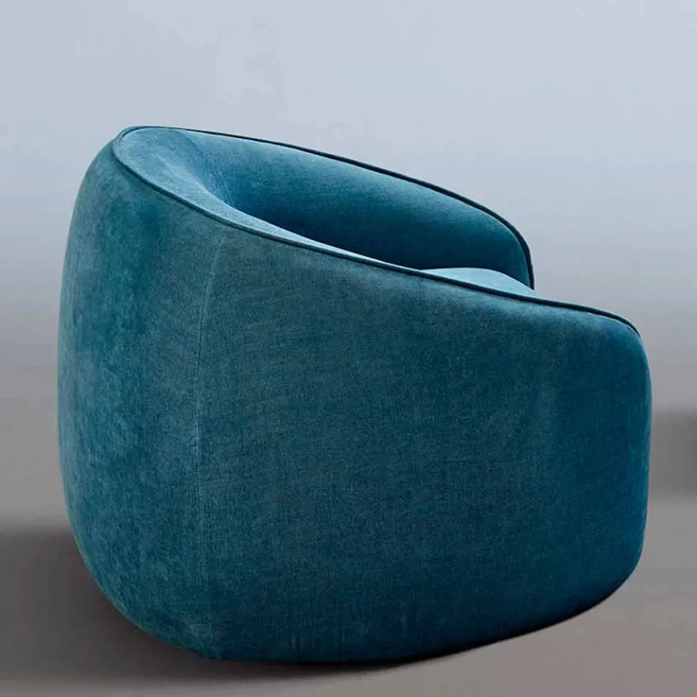 Entspannender Sessel, modernes Design, hergestellt in Italien, aus farbigem Stoff – Baloo