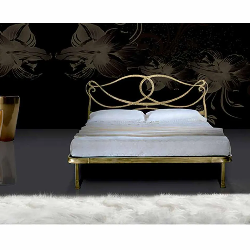 Orchidea Doppelbett aus Schmiedeeisen in Design
