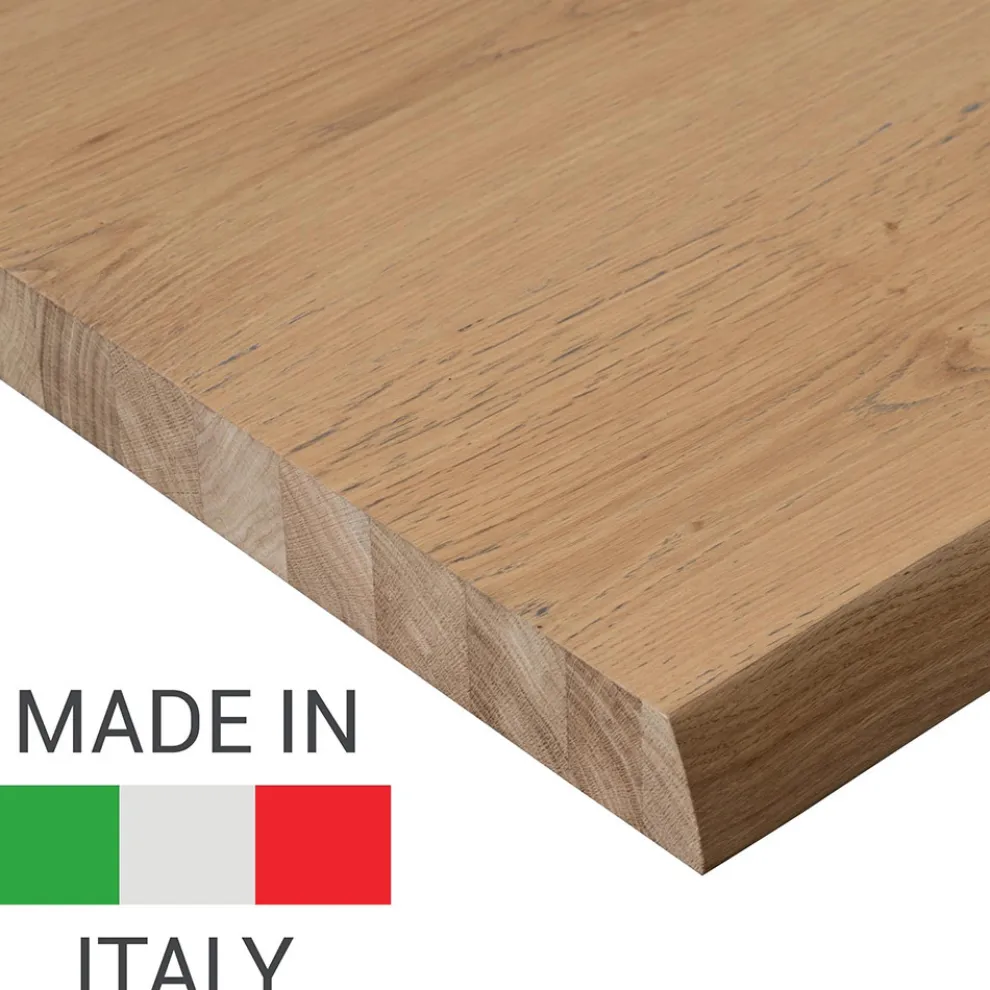 Esstisch aus furniertem Holz und Metall Made in Italy - Persico