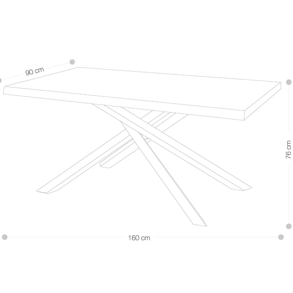 Esstisch aus furniertem Holz und Metall Made in Italy - Persico