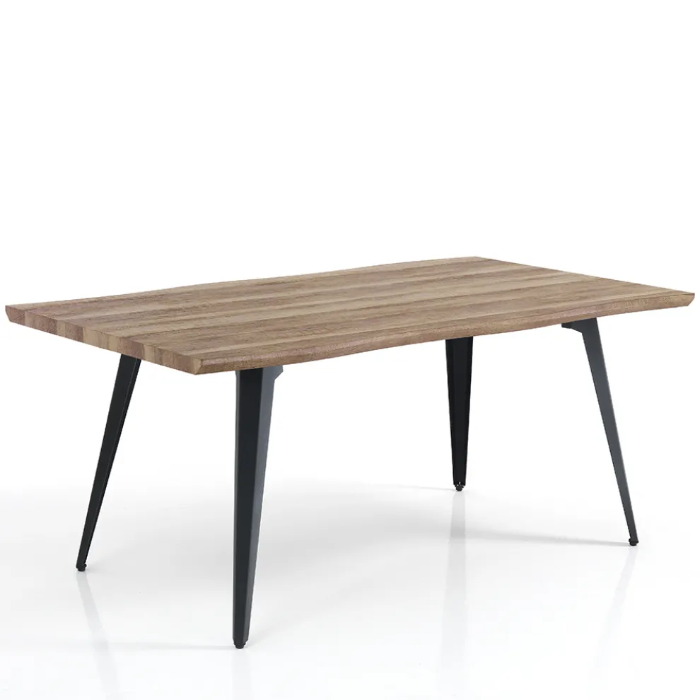 Esstisch aus Mdf Eiche und mattschwarzem Stahl - Gherardo