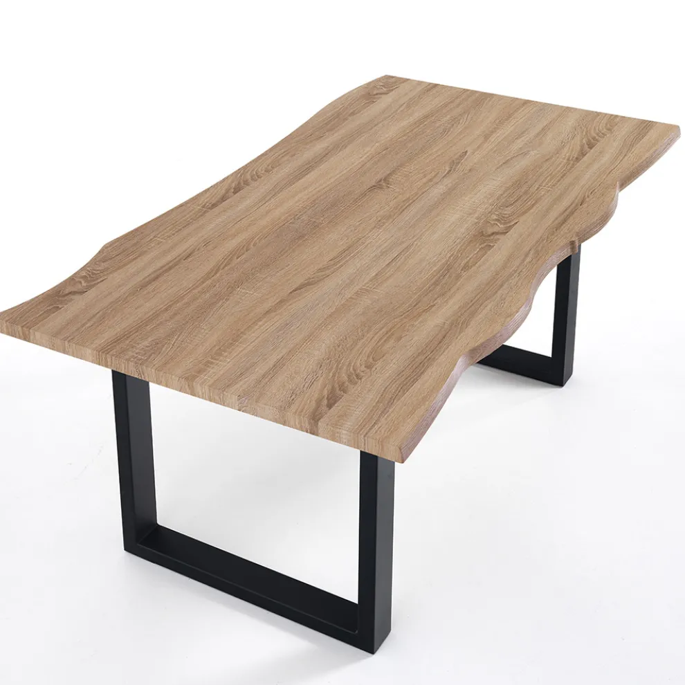 Esstisch aus Mdf mit Beinen aus schwarz lackiertem Stahl - Cheetah