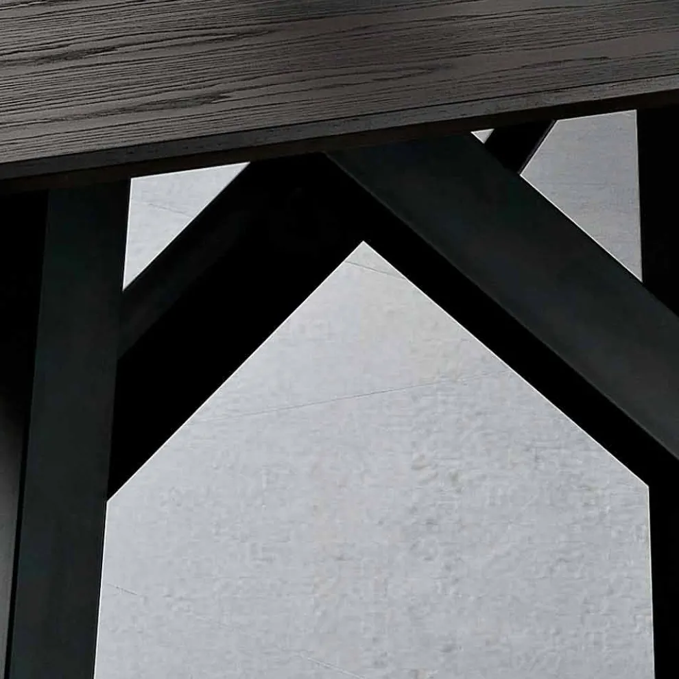 Esstisch aus MDF-Holz und Metall made in Italy, Wilmer