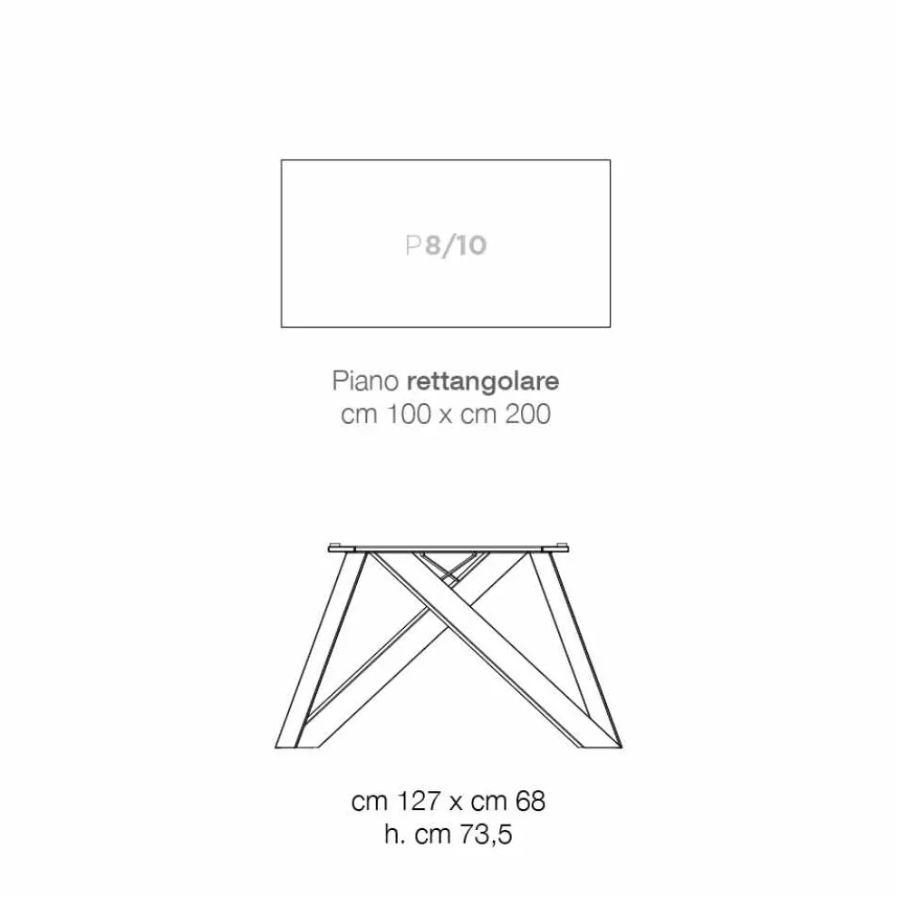 Esstisch aus MDF-Holz und Metall made in Italy, Wilmer