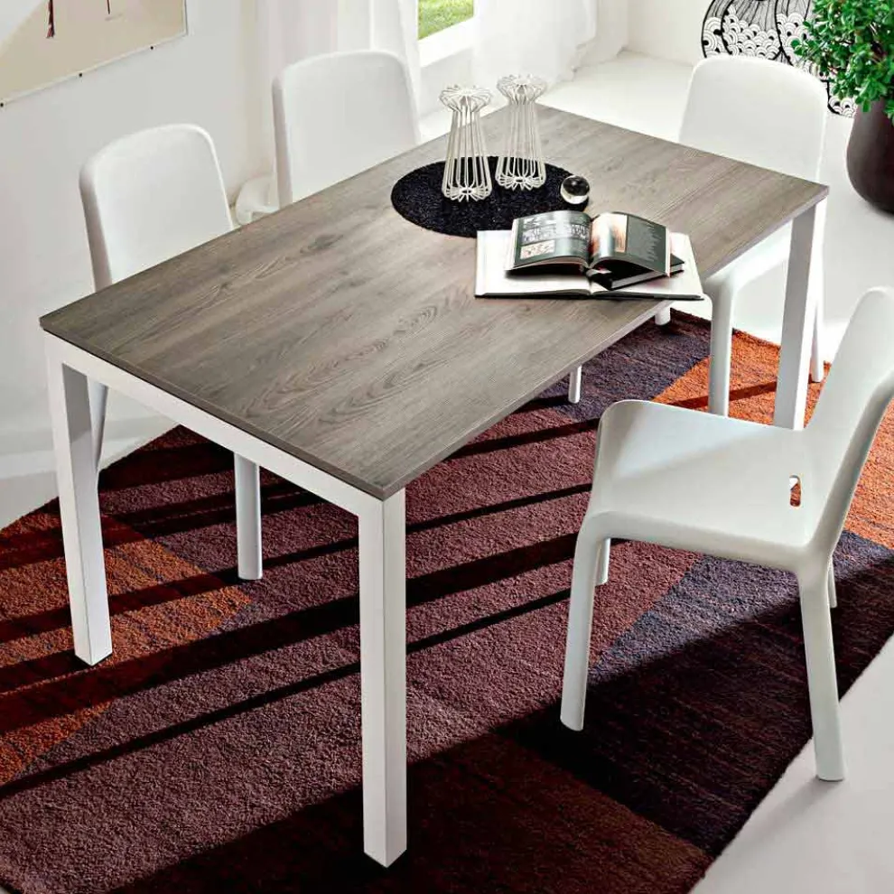 Esstisch aus Melamin und lackiertem Metall Made in Italy - Remigio
